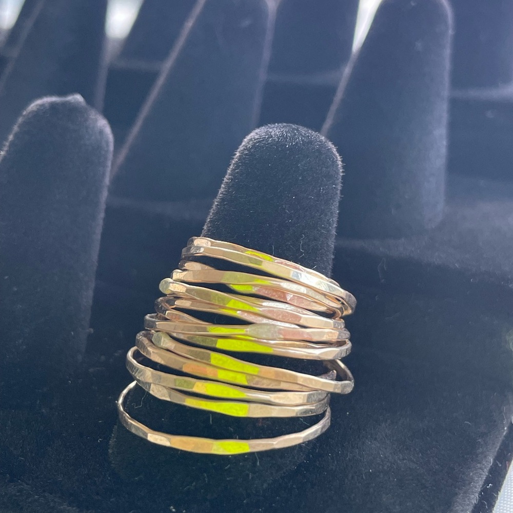 *SOLD OUT *Made in Hawaii Gold Filled Textured Stackable Ring - Picture 4 of 4